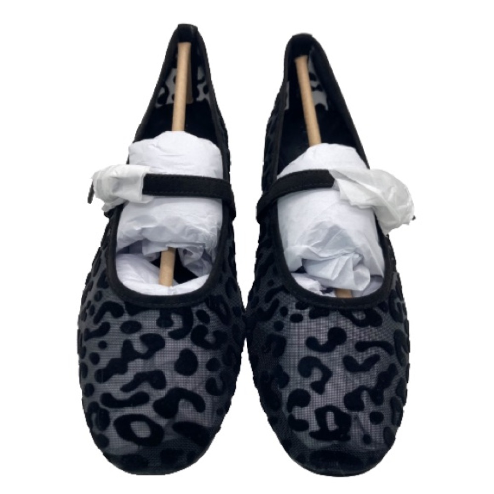J. Crew Factory Black Leopard mesh Mary Jane flats 8 - Picture 2 of 10